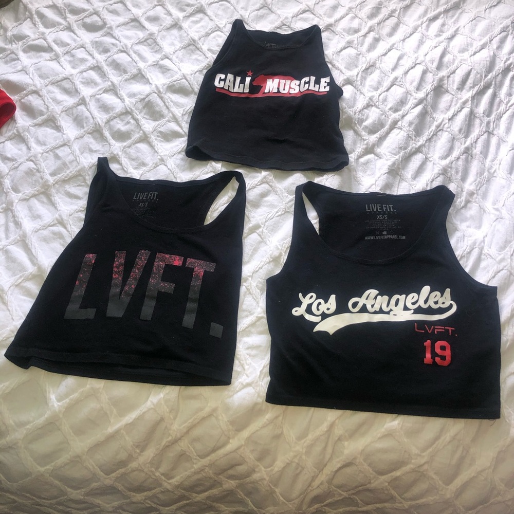 Gym crop tops lvft live fit and Cali muscle bundle